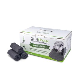 ZENFIYAH Coconut Charcoal HEX Briquettes, 20 lbs, High Density, Long Burning, Chemical-Free