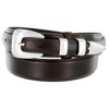 S5354 Oil Tanned Leather Ranger Belt With Sterling Silver Smooth