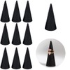 Natural Wood Ring Stand Ring Stand (Black, 10 Pieces) Cone,
