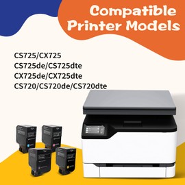 WYFYINK 74C1SK0 Black Compatible 7000 Pages Toner Cartridge High Yield Replacement for CS725 CX725 CS720 Printer(1Pack)