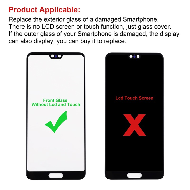 SWARK Front Screen Glass Outer Panel Lens Replacement +OCA Compatible