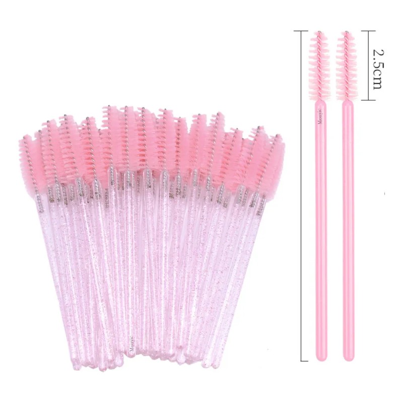 100 Microbrush Microaplicadores + 50 Cepillos Para Pestañas