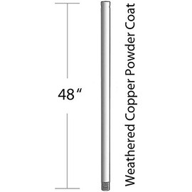 Kichler 360004WCP, 48" Downrod, Weathered Copper