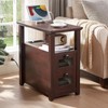 HDDDZSW Farmhouse XXL End Table with Charging Station, Narrow Side