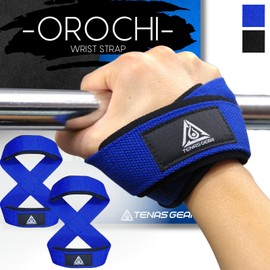 TENASGEAR Orochi Strap [Magazine Item, 3 Seconds Attachment] Letter 8 Wrist Strap, Adjustable Size, Beginners to Muscle Training (Blue, S)