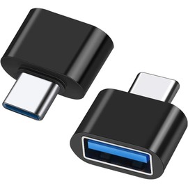 Trifletopia 2PCS USB to USC Adapters - Type-C to USB-A Adapter - USB 2.0 Data Transfer - OTG Converter for Laptop Tablet Smartphone - Compatible with USB-C Devices (Black)