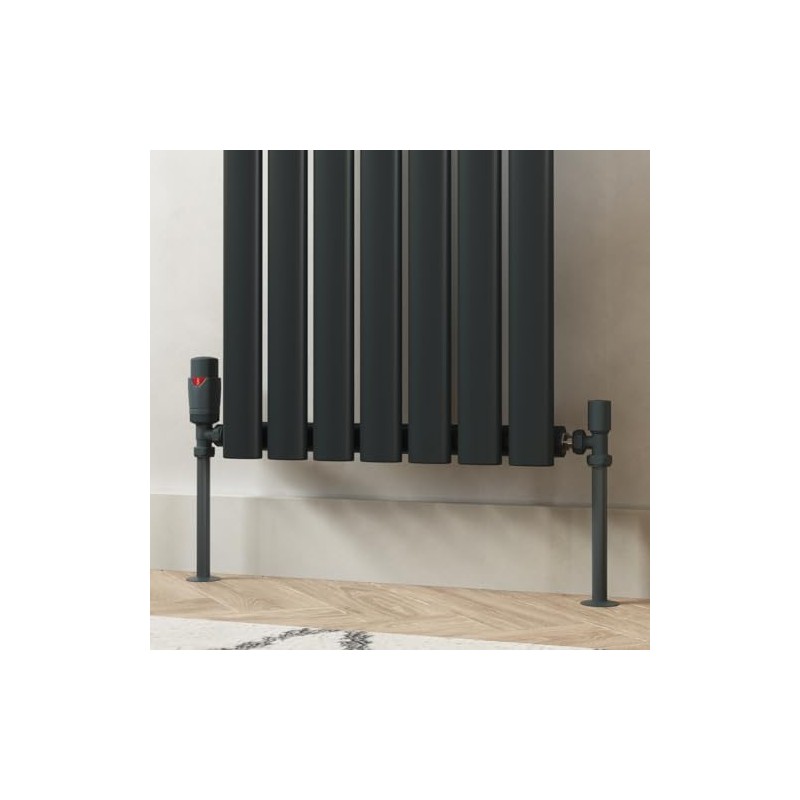 UK Radiators Thermostatic Radiator Valve (TRV) 15mm Angled Lockshield Valve