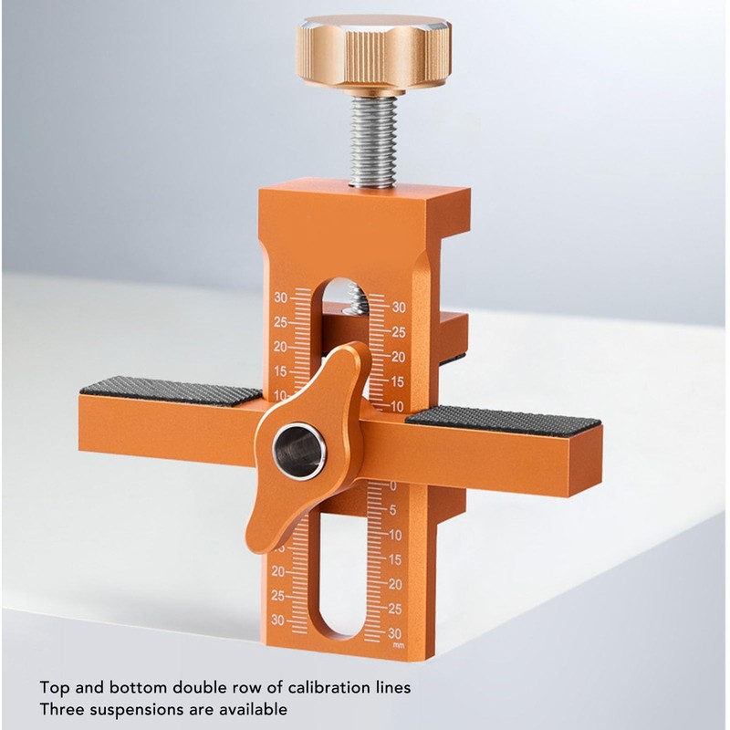 Wisoqu Cabinet Door Jig, 0-30mm Adjustable, Aluminum Alloy, Orange, Cabinet