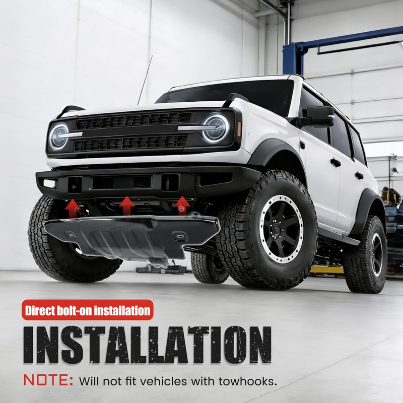 KUAFU Front Bumper Skid Plate Compatible with 2021-2025 Ford Bronco
