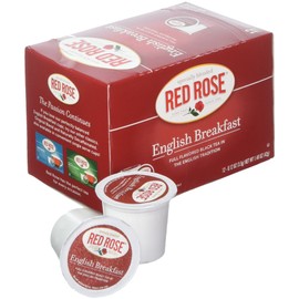 Red Rose English Breakfast Tea - 12 Single Serve Cups (1 Box)