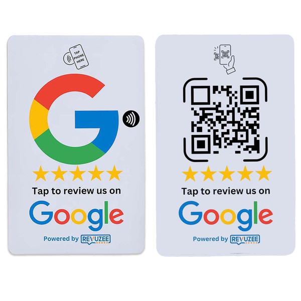 Revuzee Google Review Tap Card with QR Code | NFC