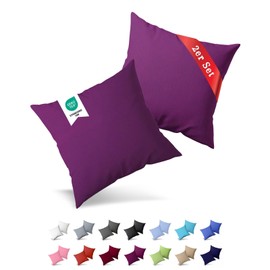 Pack of 2 Jersey Cushion Covers With Zip, Made of 100% Cotton, Cushion Cover Set in Many Sizes and Colours Oeko Tex, 40 x 80 cm