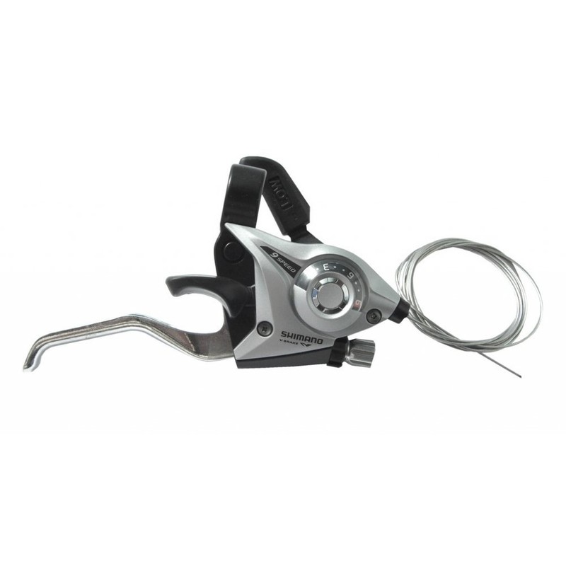 Brake- and Gear-Levers, ST-EF 51 Silver, 2-Finger 9-Speed Right, V-Brake,