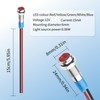 YACSEJAO 6mm LED Metal Indicator Light 5 Pcs 12V Red/Yellow/Blue/Green/White