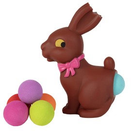 Hog Wild Chocolate Bunny Easter Popper Toy - Shoot Foam Balls Up to 20 Feet - 6 Balls Included - Great Easter Basket Gift for Kids,4+