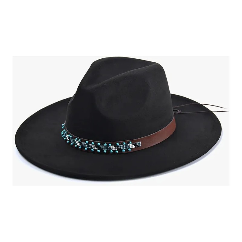 Sombrero Estilo Western Teo Jen & Co Con Detalles Turquesa