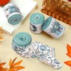 AnyDesign Fall Wired Edge Ribbon 24 Yards Blue Pumpkin Eucalyptus