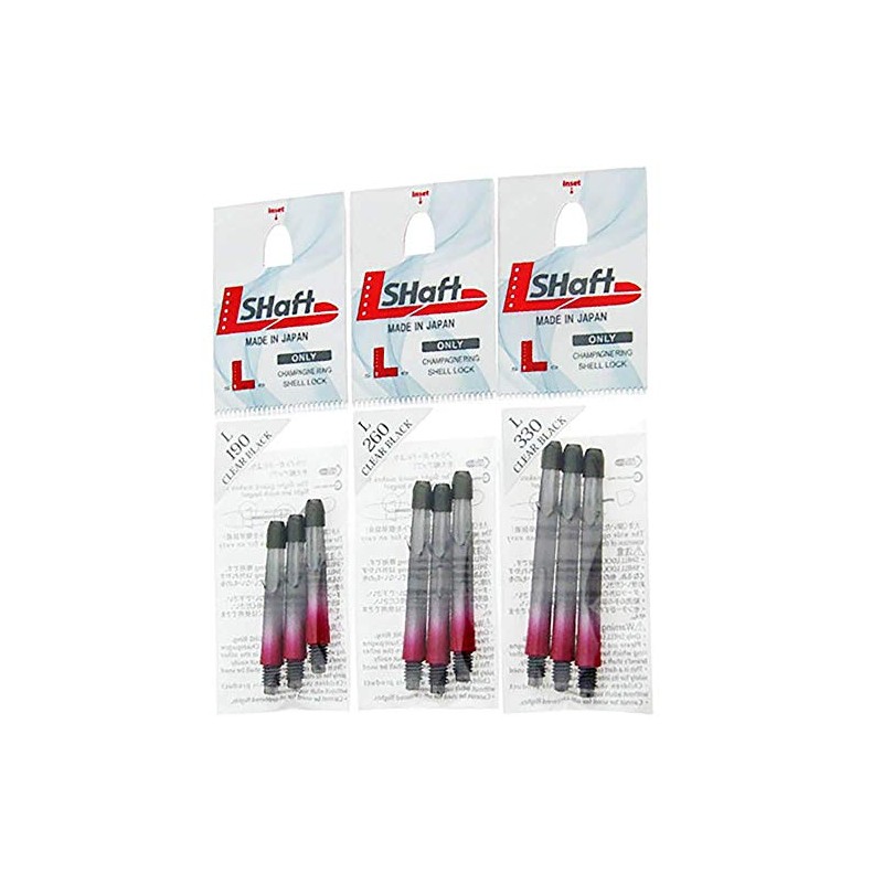 L-style L-Shaft Lock Straight Twotone Black Clear Red Display Length