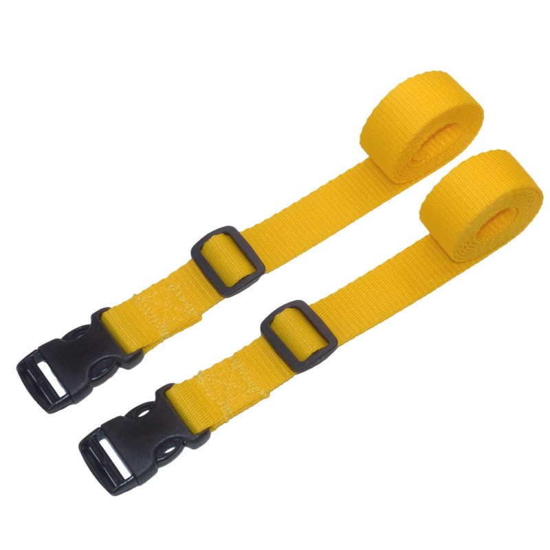 25mm Webbing with Side Release Buckle (Pack of 2) (Yellow,