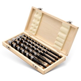 TOOLMAYS Auger Drill Bit Set for Wood, 5Pcs Hex Shank 3/8-Inch One Piece 12inch Long Auger Drill Bit Set 7/8", 1/2", 5/8", 3/4", 1"