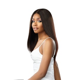 Bare and natural straight human hair (5x5 lace closure with bundle deal) (12 14 16 multi, Natural)