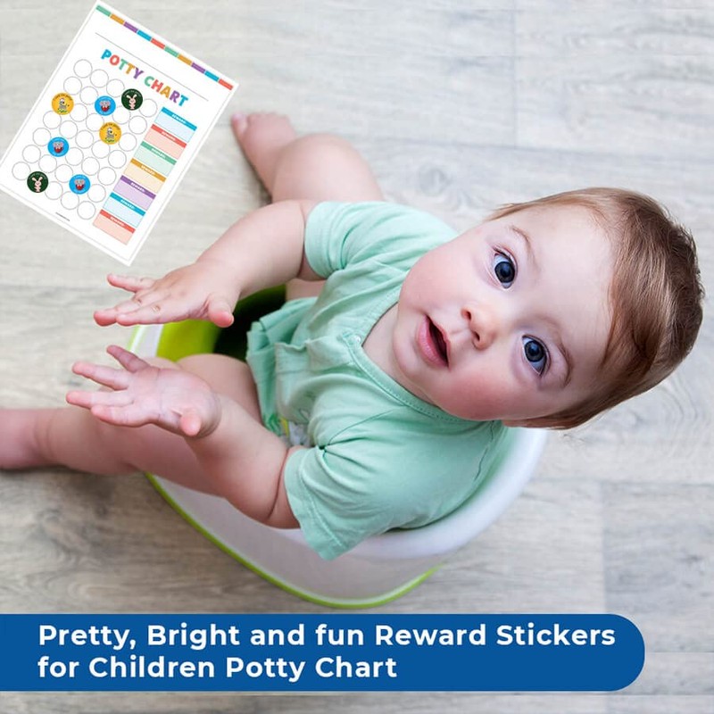 Pack of 120 Animal Potty Stickers Round Toilet Training Stickers