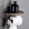 Antique Carving Toilet Paper Holder，Wall Mounted Single Roll Cell Phone