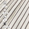 DOSLY IDÉES Farmhouse Shower Curtain,Beige and Brown Stripe,Button Curtain,Linen and