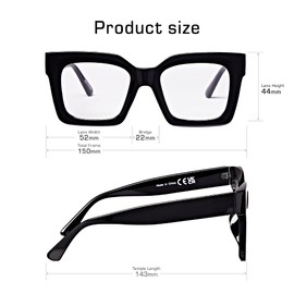 Mad Shade Fashion Optical Glasses for Men & Women, Modern Classic Square Rectangle Clear Lenses, Lightweight Durable Eyewear, Multi