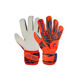 Reusch Attrakt Solid Junior Goalkeeper Gloves for Children for Various Playing Field Surfaces, 6, Orange/Blue