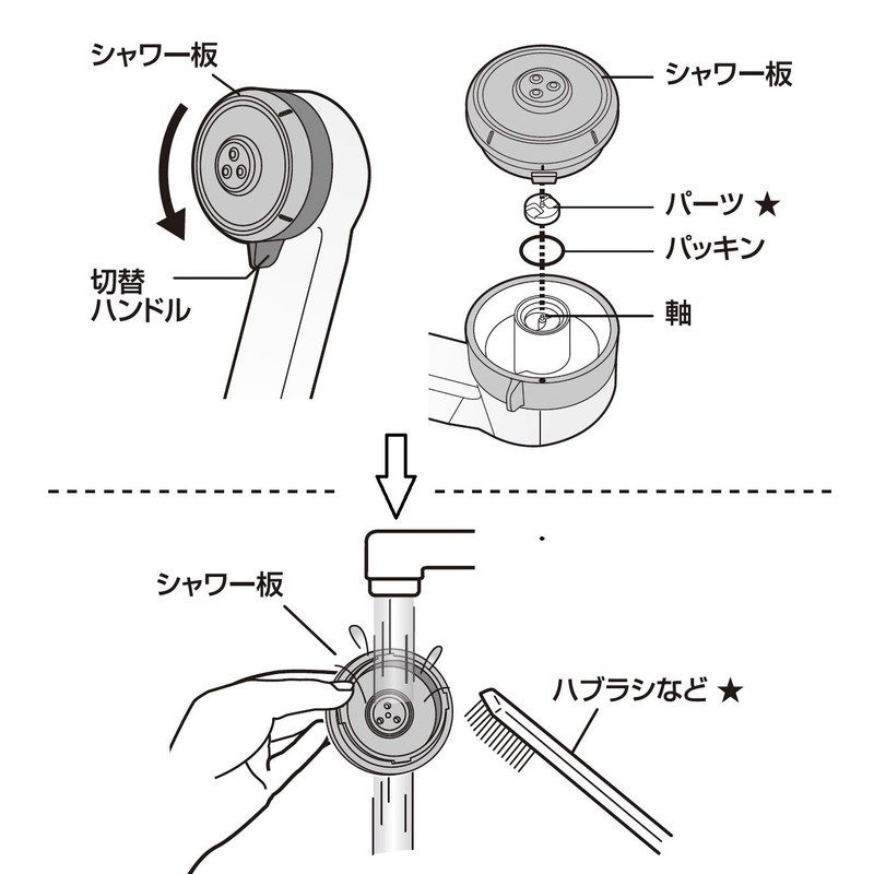 SANEI PS3051-81XA-C Shower Head, Body Care, Switchable Jet Water Flow/Shower
