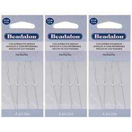 3-PACK - Beadalon Collapsible Eye Needles 2.5-Inch Fine 4/Pack