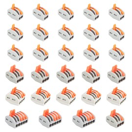 29PCS Compact Lever Wire Connectors Kit 2/3/4/5 Conductor Electrical Connectors Butt Terminals for Quick Connect 28-12AWG