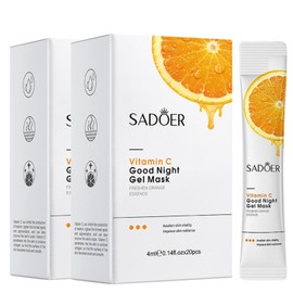 Evolvique Vitamin C Face Masks for Women 40PCS - Overnight Face Mask Skin Care - Sleep Masks for Women - Smooth Facial Mask Gel Mask - Jelly Mask - Hydrating Face Masks - Portable Sleeping Mask