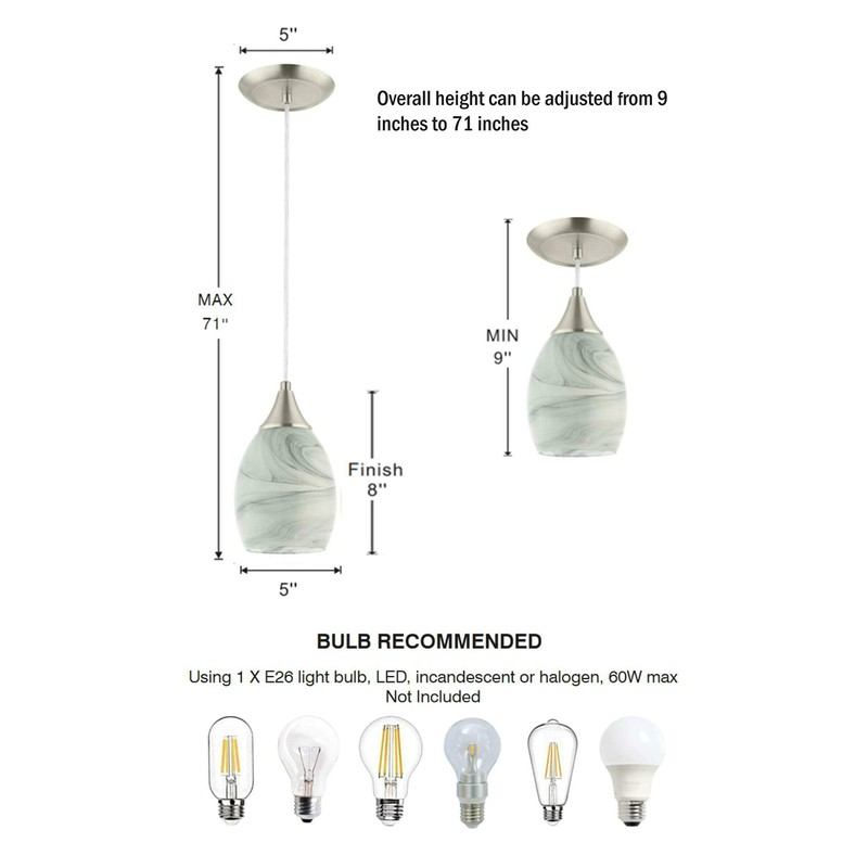 Glassland Pendant Lighting, 1 Light Mini Pendant Light in Brushed
