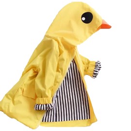 Admireme Toddler Baby Boy Girl Duck Rain Jacket Cute Cartoon Yellow Raincoat Hoodie Kids Coat Windbreaker School Outfit