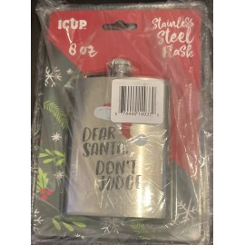 ICUP Funny Christmas Gifts Secret Hip Flask "Dear Santa Don’t Judge"