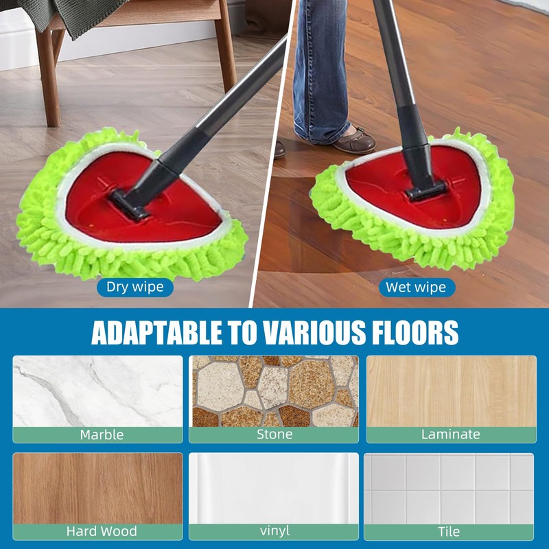 2 Pack Spin Mop Replacement Head Compatible with Vileda 1