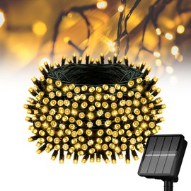 Solar String Lights for Outside, 39Ft 100 LED Solar String Lights Outdoor with 8 Modes ，Solar Christmas Lights Outdoor Waterproof for Yard, Fence,Balcony, Party,Christmas Tree Decorations (Warm White)