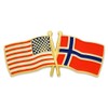 PinMart‘s USA and Norway Crossed Friendship Flag Enamel Lapel Pin