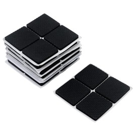 Antrader 48pcs Non-Slip Furniture Pads Multifunction Self Adhesive Sticky Floor Protector Mat Table Chair Sofa Feet Black Square 1.5" x 1.5"
