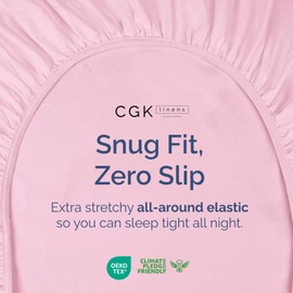Full Fitted Bed Sheet - Bottom Single Fitted Sheet Only - Soft Hotel Luxury Bedding w/ 8-16 Inch Deep Pockets - Breathable, Cooling & Wrinkle Free - Easy-Care, Fade and Shrink Resistant - Light Pink
