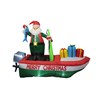 8 Foot Long Inflatable Santa Claus on a Fishing Boat