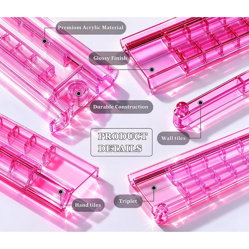 Plastic Mahjong Racks, 4 Pcs Pink Rack for American Mahjong