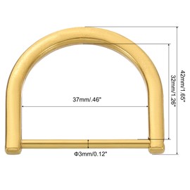 sourcing map D-Rings Screw in Shackle, 8Pcs 1.26 Inch Zinc Alloy Horseshoe U Shape D Ring Buckles for Purse DIY Leather Craft Keychain, Gilding Gold