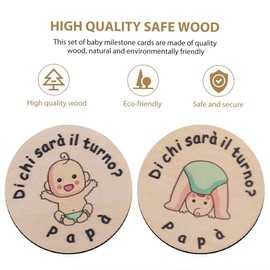 Baby Gift Boy Girl, Pack of 2 Gifts for Birth, Pregnancy Gift, Wooden Decision Coin, Gift Idea for Expectant Mothers, Christening Gifts for Girls, Christening Gifts for Girls, Italian