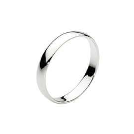 Dew Sterling Silver 3 mm D Section Plain Band Ring - Size - N
