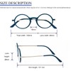 KoKoBin Ultra-thin flat anti-blue round reading glasses,unbreakable pocket-sized anti-glare glasses,Blue