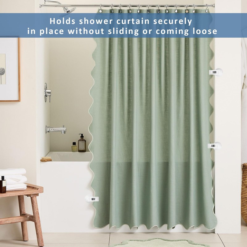 10 Pcs Suction Cup Clips,Shower Curtain With Suction Cups,Shower Curtain