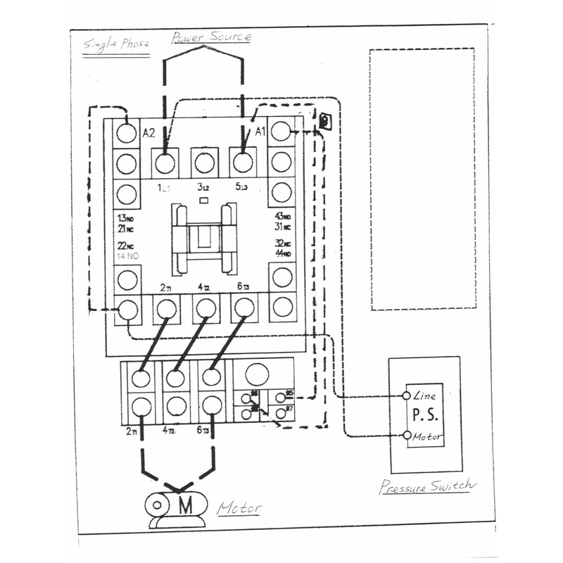 Magnetic Motor Starter Control 5 HP Single Phase 208/230V 22-34AMP